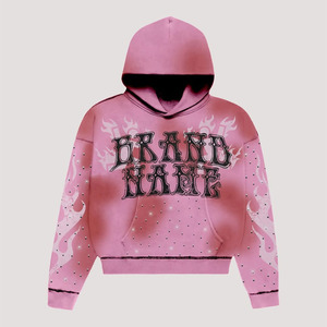 Sweat à capuche oversize en coton de haute qualité 500GSM sérigraphie personnalisée quantité minimale de commande bas Polaire pour hommes pour hommes - Product Image 5