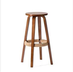 Taburete de Bar con Asiento Acolchado de Espuma Blanca para Uso en Bares, para Decoración de Salas de Estar, Villas y Hogares, Taburete de Bar con Estructura de Madera - Product Image 6