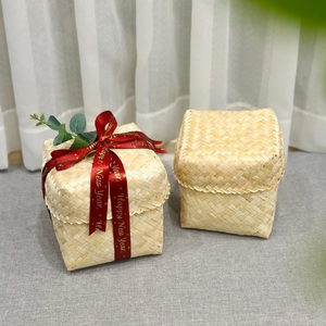 Natural Fiber BAMBOO BASKETS Rustic Style for Gift Packaging Wedding <b>Keepsake</b> <b>Box</b> for Personalized Gifts - Product Image 6