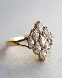 Anillo de Oro Sólido de 14K con Diamantes Cultivados en Laboratorio, Corte Marquesa, Estilo Romántico, para Compromiso, Boda, Aniversario, Regalo para Mujer - Product Image 2