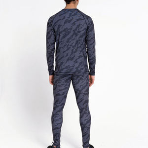 Ensemble de sous-vêtements de compression de sport pour homme grande taille, 2 pièces, en polaire, taille élastique, respirant à l'avant, motif uni, pour l'hiver - Product Image 2