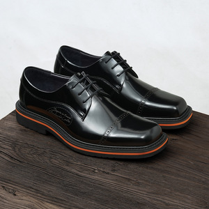 Chaussures Oxford en cuir de vachette pleine fleur avec talon amorti et design antidérapant, chaussures habillées pour hommes, chaussures en cuir - Product Image 3