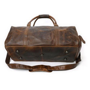 Bolsa de Lona de Cuero Hecha a Mano de Primera Calidad |   Bolsa de Viaje de Fin de Semana de Cuero Vacuno de Grano Completo |   Bolsa Deportiva de Gran Capacidad para Gimnasio y Aire Libre - Product Image 4