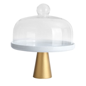 Decoración de fiestas de Año Nuevo, soporte de pastel de madera para decoración de vajilla de Hotel, soporte de Metal para servir pasteles - Product Image 4