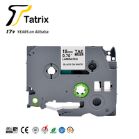Ruban adhésif laminé compatible Tatrix noir sur blanc TZ241 TZe241 TZ-241 TZe-241 18 mm pour imprimante Brother P Touch PT-310