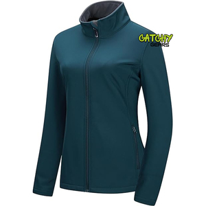 Haute qualité femmes coupe-vent polaire Softshell veste personnalisé hiver Nylon support fermeture éclair en gros résistance au froid doux polaire - Product Image 1
