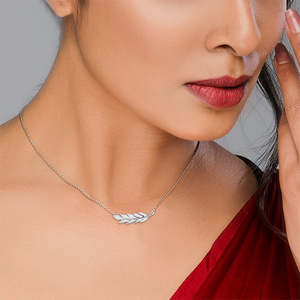 Collar elegante de plata de hoja - Product Image 3