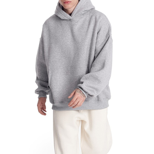 2025 recién llegado Sudadera con capucha poliéster polar manga larga Color sólido Oversize Basics, algodón mezclado pulóver sudaderas con capucha hombres - Product Image 5