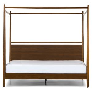 Cadre de lit en bois minimaliste moderne Mobilier en bois de suar durable en teck et acajou pour chambre d'hôtel et villa Couleur 210102 naturelle - Product Image 4