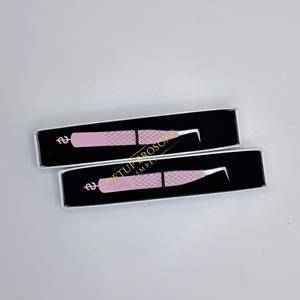 Pestañas GETUP BROSONS IMPEX de 90 Grados, Color Rosa, Diseño con Corte de Diamante, Acero Inoxidable, Antimagnéticas, Antiestáticas, Suaves - Product Image 3