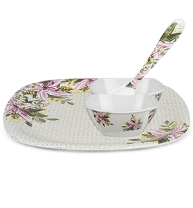 Thanh lịch bataniya melamine 4 Mảnh bữa ăn tối thiết lập với ba lớp phủ chống vết và phá vỡ kháng kết thúc - Product Image 1