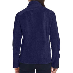 Chaqueta de microforro polar con cremallera completa azul marino oscuro para mujer, bordado, decorado, algodón, relleno, tejido de punto largo, estilo Campus, venta al por mayor - Product Image 5