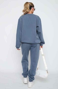 ชุดวอร์มผู้หญิงผ้าคอตตอนโพลีเอสเตอร์ผ้าฟลีซผสมสีล้วนพิมพ์ลายแบบลำลอง - Product Image 2