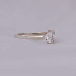 Trillion Cut Single Side <b>Split</b> Shank Engagement <b>Ring</b> Tiny Lab Grown 14KT Solid Gold 0.5-0.75 TCW Pave Setting IGI Certificate - Product Image 5