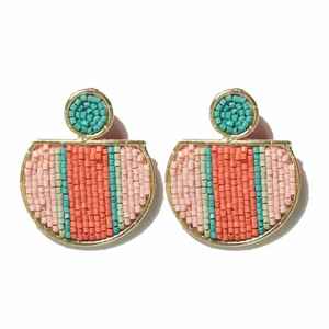 Boucles d'oreilles perlées maison en pain d'épice faites à la main boucles d'oreilles bijoux de vacances accessoires de Noël uniques utilisés pour les femmes et les filles - Product Image 2