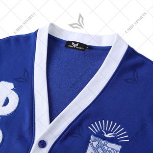 Casual Versatile Red White & <b>Black</b> Embroidery logo Cotton Sorority and Fraternity Knitted Sweater Women <b>Cardigan</b> - Product Image 3