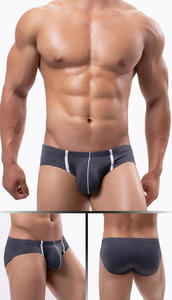 Calzoncillos bóxer de seda helada transpirables y cómodos para hombre, talla grande, con cintura de punto y logotipo personalizado, con muestra gratuita. - Product Image 3