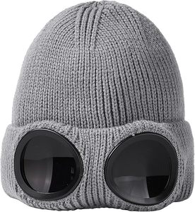 Gorros de punto Venta al por mayor Gorros de invierno Gorros de punto Cálido Esquí al aire libre Pesca HD Protección ocular Gafas elásticas Gorros de punto - Product Image 6