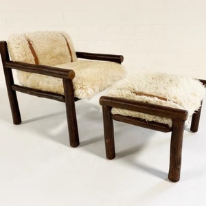 Fauteuil lounge en peau de mouton tuftée, <span class=keywords><strong>prix</strong></span> d'usine, coussins en peau de mouton faits à la main sur mesure pour usage hôtelier - Product Image 5