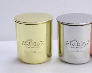 Pots à bougies vides avec logo personnalisé du fabricant Récipient en acier inoxydable placage de cuivre en laiton pour la fabrication de bougies décoration intérieure - Product Image 4