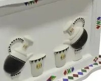 Mostrador de carrito de servicio de té blanco pintado a mano para exhibición de té y café Bandeja DE SERVICIO DE Hotel