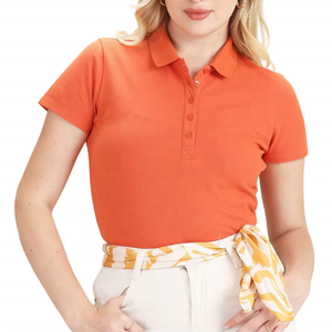 Polo pour femme à manches courtes, coupe ajustée, col classique, décontracté, pour le golf, couleurs et tailles personnalisables, logo OEM, vente en gros, direct usine - Product Image 1