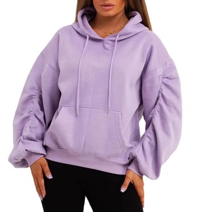 Ventes en gros de sweats à capuche d'hiver surdimensionnés de luxe vintage pour femmes, avec badge personnalisé, de haute qualité, en tissu tricoté 100% coton lourd - Product Image 6