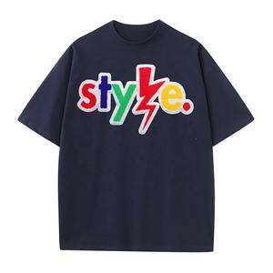 T-shirt en coton biologique avec logo personnalisé en gros pour hommes T-shirt vierge tricoté à épaules tombantes surdimensionné avec effet délavé à l'acide - Product Image 5