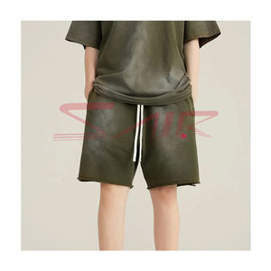 Short de ville vintage délavé à l'acide pour homme, tissu éponge en toile respirant à séchage rapide et délavé au soleil d'été de haute qualité - Product Image 4