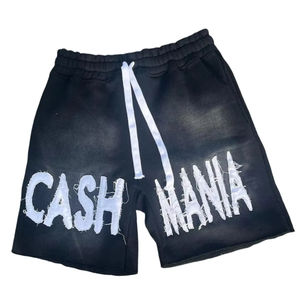 Shorts lourds pour hommes de toutes tailles Shorts délavés au soleil Streetwear Jogging Broderie en détresse Shorts lavés à l'acide pour hommes - Product Image 5