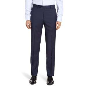 Pantaloni da Completo Zanella Devon in Lana a Pois per Uomo, Taglia 34 - Blu - Product Image 4