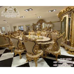 Ensemble de table à manger en teck de style américain moderne pour grand bungalow et villa, taille personnalisée durable - Product Image 1