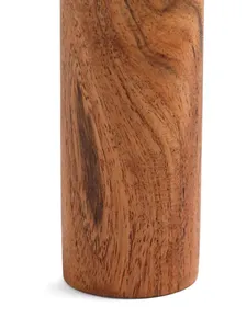 Vintage Inspired Wooden <b>Candle</b> Stand with Pillar Base for Christmas Decor in Industrial Farmhouse Interiors Rustic Home <b>Settings</b> - Product Image 3