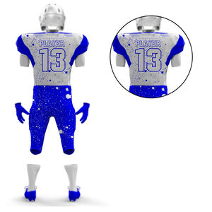 Uniforme de fútbol con estampado de sublimación completa y cuello en V para equipo 100%, camisetas de fútbol americano de poliéster, camiseta de fútbol americano para hombre - Product Image 5