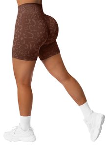 กางเกงโยคะขาสั้นไร้ตะเข็บเอวสูงของผู้หญิงผ้าสแปนเด็กซ์/ ไนลอนรีไซเคิลชุดออกกำลังกายในยิมปิดเอวได้แบบยืดหยุ่น - Product Image 3