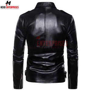 ผู้ผลิตแจ็คเก็ตหนังขายส่งของปากีสถาน แจ็คเก็ตหนังลําลองสําหรับผู้ชาย แจ็คเก็ตหนังออกแบบ Oem รถมอเตอร์ไซด์ใหม่ - Product Image 4
