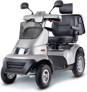 Scooter 4-Wheel Metallic Silver Afiscooter S4 Dual Seat - Product Image 1