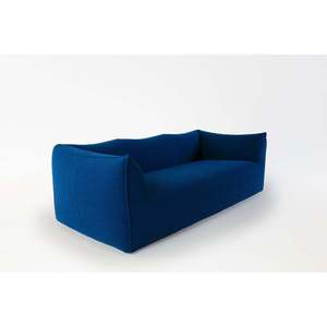 Le Granbambola 3-Seater Square <b>Sofa</b> Bluette Fabric Genuine Leather Tufted Extendable Upholstered <b>Sponge</b>-Filled Home Furniture - Product Image 2
