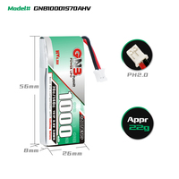 GAONENG GNB Baterai LiPo Berkualitas Tinggi 1000mAh 1S 3.8V HV 70C dengan Colokan PH2.0 Soft Pack untuk Drone FPV Mini 1.6 Inci 2 Inci