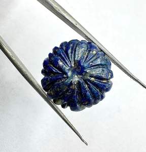 Piedra Preciosa de Lapislázuli Azul Natural de Grado AAA, Tallada a Mano con Diseño de Flor, 30 mm, para Joyería y Fabricación de Amuletos con Cambio de Color - Product Image 4