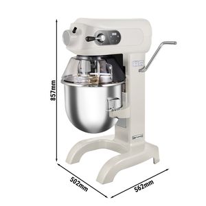 Mélangeur planétaire professionnel sur pied 20 litres 1,1 kW avec écran, éclairage et 3 accessoires, ivoire clair - Product Image 2