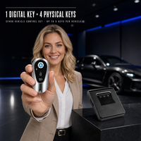 Clé de voiture numérique Kaifute CF400K, 5 boutons, 1 clé + 4 clés de rechange, entrée sans clé, écran tactile LCD, clé intelligente noire universelle ODM
