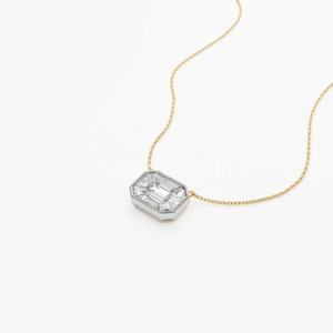 Collier sophistiqué en diamants taille émeraude Bijoux de luxe pour mariages et autres occasions spéciales - Product Image 2