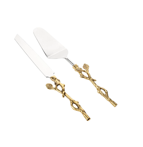 Ensemble de couteaux et serveurs à gâteau en laiton de dernière conception avec amour Design design vintage pour outils de cuisine au coût le plus bas - Product Image 2