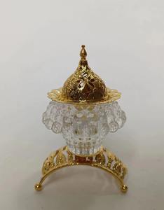 Nouvelle collection Brûleur d'encens fantastique en cristal et métal Brûleur à charbon de bois Bakhoor en gros Nouvelle arrivée - Product Image 2