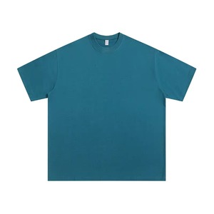 T-shirt confortable pour homme, 300g, poids lourd, coton, manches courtes, col rond, ample, blanc uni, sous-vêtement, demi-manches - Product Image 1