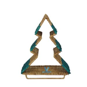 Ratán natural y algas marinas de temporada árbol de pino de Navidad hecho a mano decoración de vacaciones rústico Eco accesorios para el hogar - Product Image 3