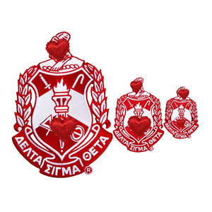 Tous les groupes Patchs en fer personnalisés avec alphabet grec Chenille Brodé Fleur Forme Chaleur Appliquée Fraternité Sororité Patch - Product Image 2