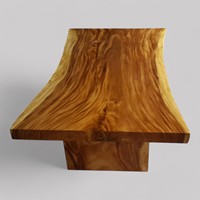 Table de salle à manger moderne en bois massif de Suar séché, grande dalle naturelle à bords bruts, unique, pour entrées, hôtels, restaurants, cuisines