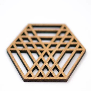 Posavasos de madera redondo de diseño a la moda, posavasos de diseño personalizado de alta calidad 100% natural con caja marrón oscuro - Product Image 4